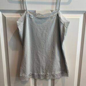 Ann Taylor Lace Trim Powder Blue Camisole